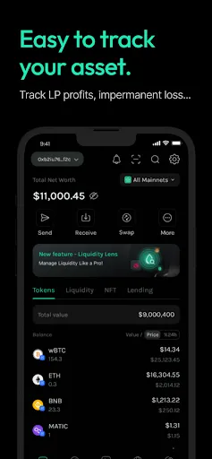 Tangkapan skrin Krystal: Crypto & Web3 Wallet