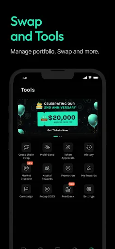 Tangkapan skrin Krystal: Crypto & Web3 Wallet