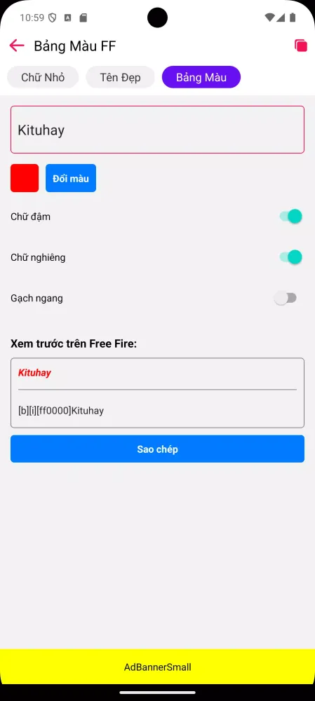 Ảnh chụp màn hình của Kí Tự Đặc Biệt KiTuHay