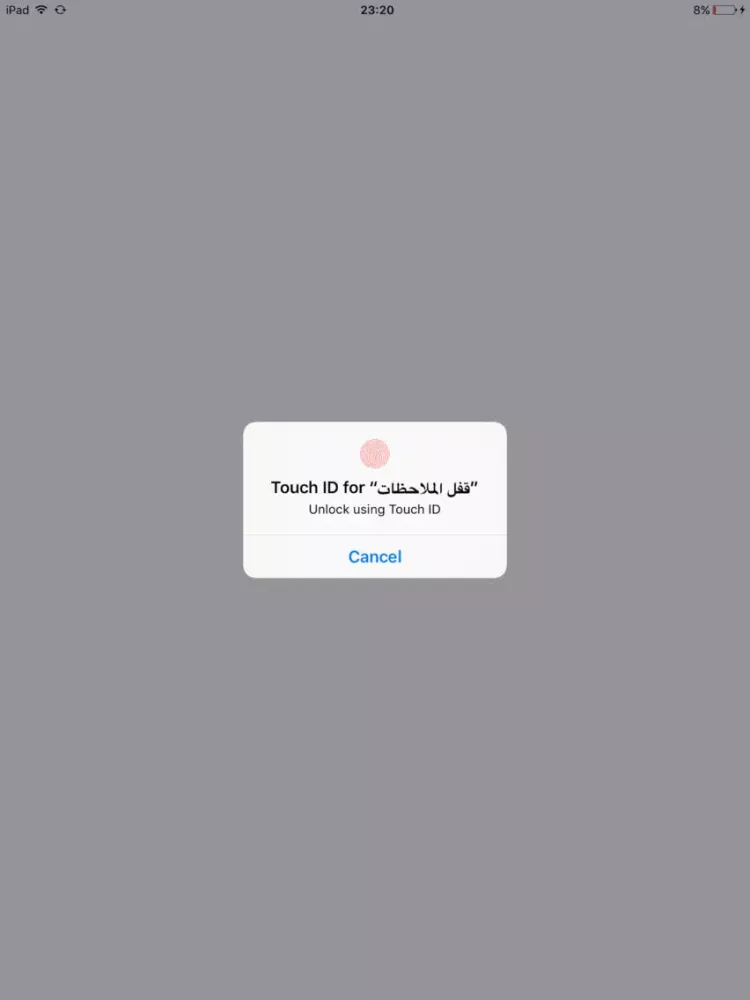 Screenshot di قفل الملاحظات iPad 