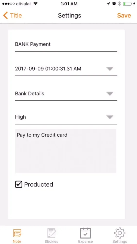 Screenshot di قفل الملاحظات