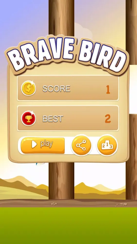 Screenshot di Brave Bird--The flappy adventure of a flying birdie-play with your friends on Facebook&Tweete