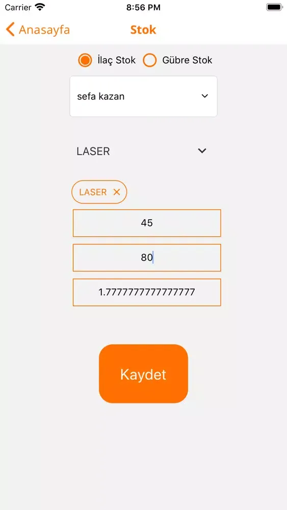 Tangkapan skrin Bahçe Takip Uygulaması