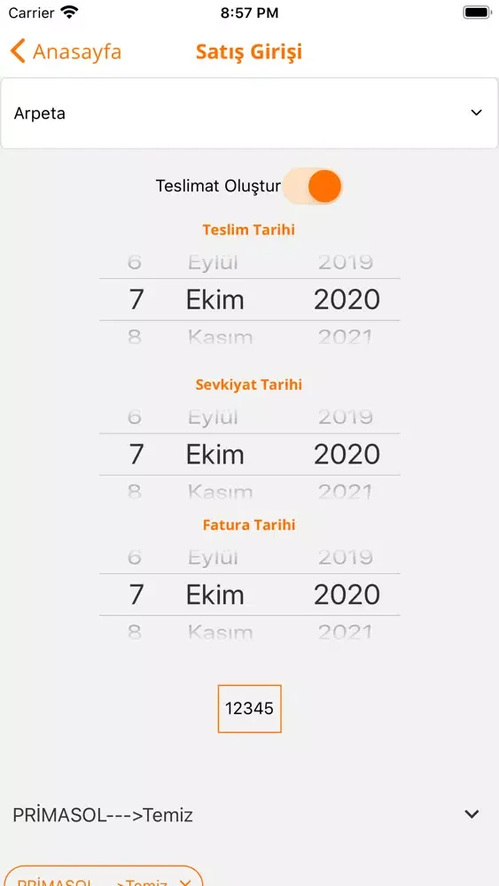 Tangkapan skrin Bahçe Takip Uygulaması