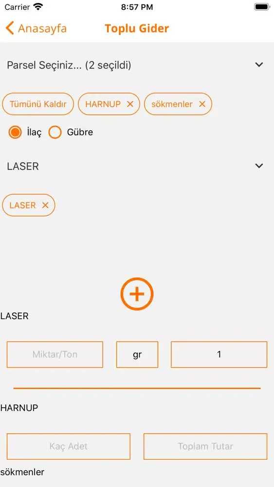 Tangkapan skrin Bahçe Takip Uygulaması