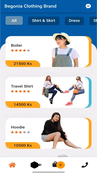 Capturas de tela do Begonia Clothing Brand