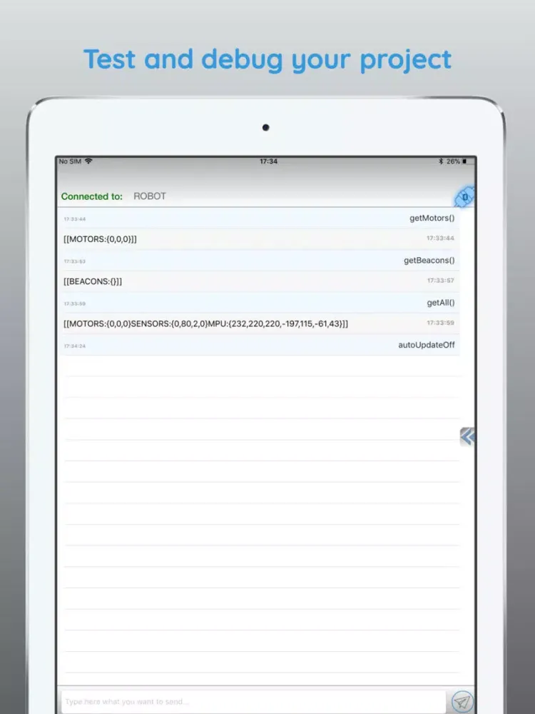 BTCommander - Serial port HM10 iPad 应用截图