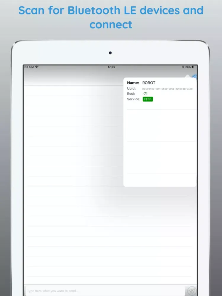 BTCommander - Serial port HM10 iPad 应用截图
