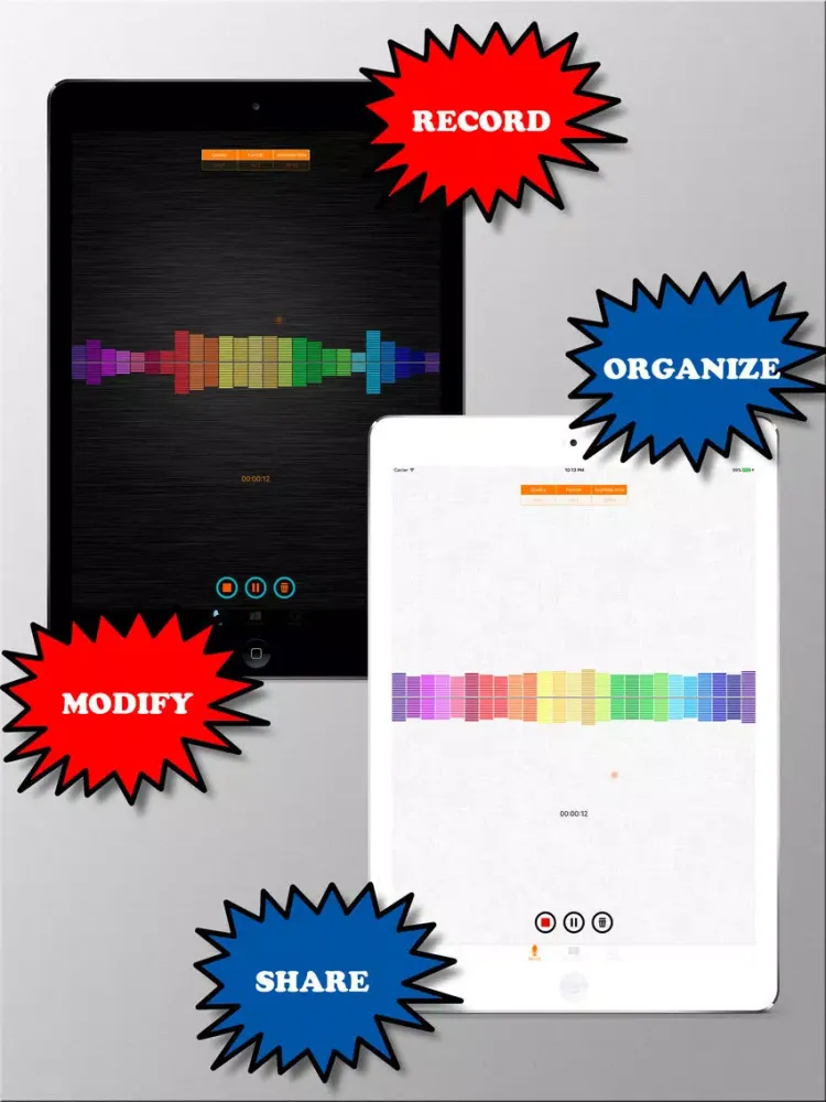 LF Recorder - HD Voice Record, play & edit audio iPad 應用截圖