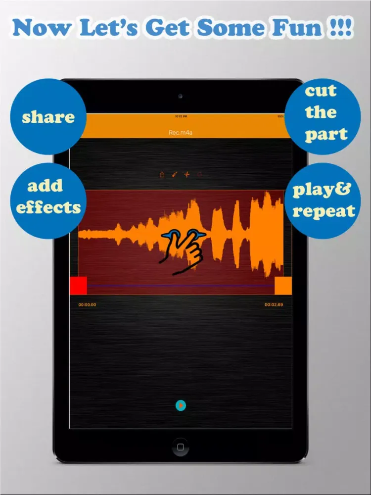 LF Recorder - HD Voice Record, play & edit audio iPad 應用截圖