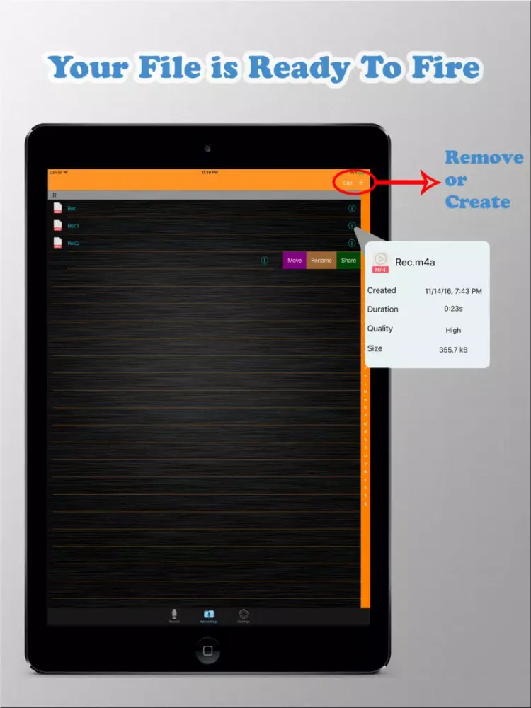 LF Recorder - HD Voice Record, play & edit audio iPad 應用截圖