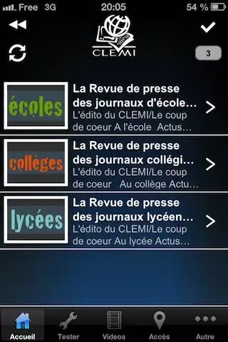 Zrzuty ekranu CLEMI REVUE JOURNAUX SCOLAIRES