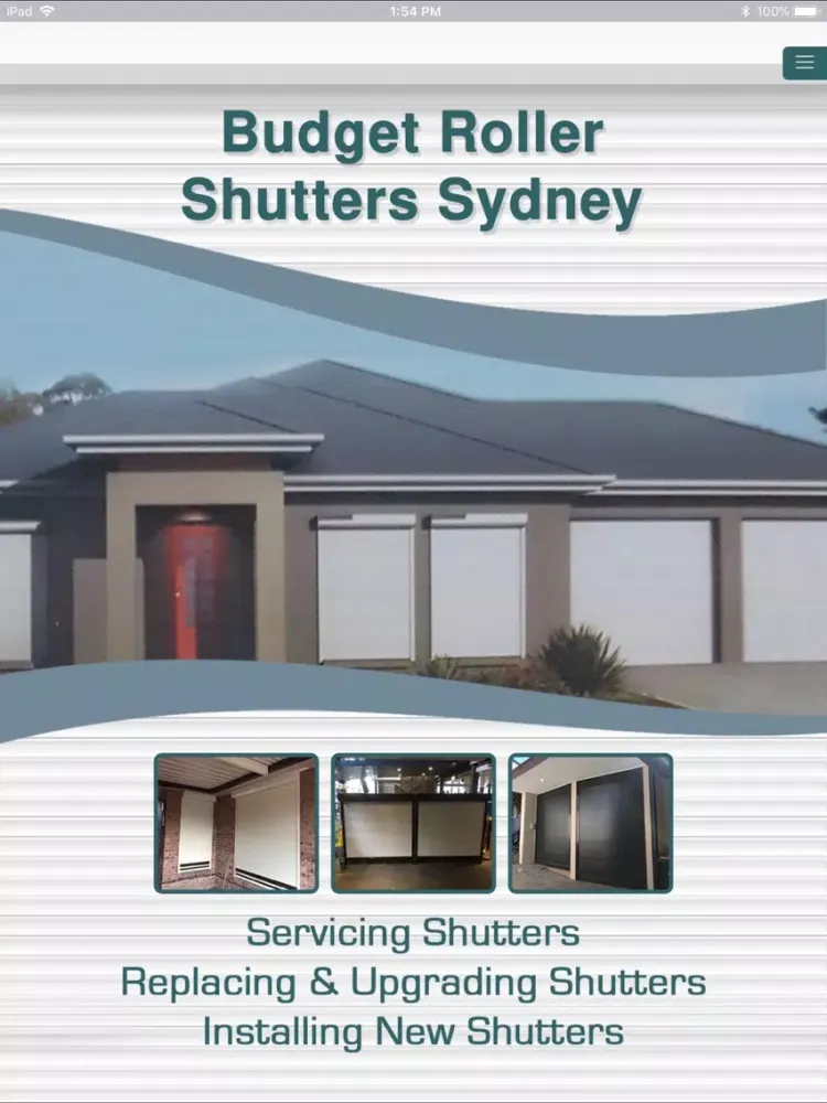 Zrzuty ekranu Budget Roller Shutters Sydney iPad 