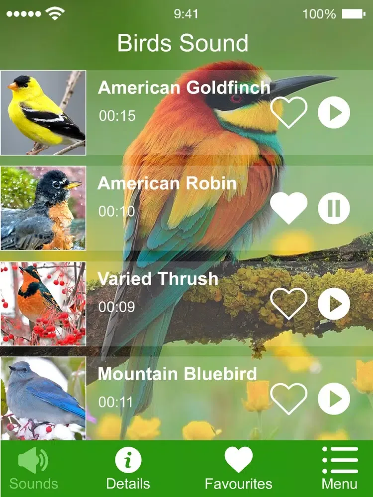 Capturas de pantalla de Bird Sounds of Nature 2020 iPad 