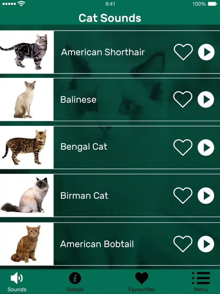 Capturas de pantalla de Cat Meow Whistle Sounds iPad 