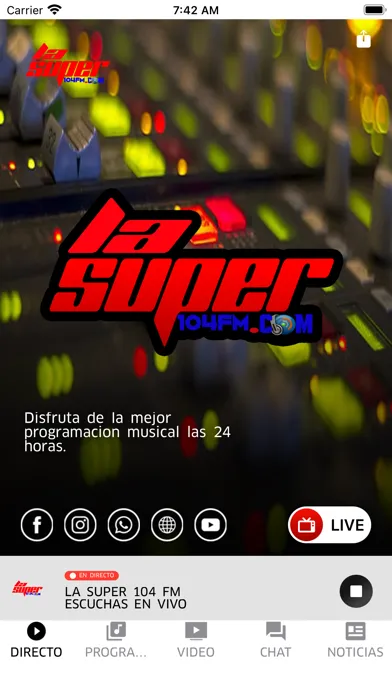 Tangkapan layar La Super 104 Fm