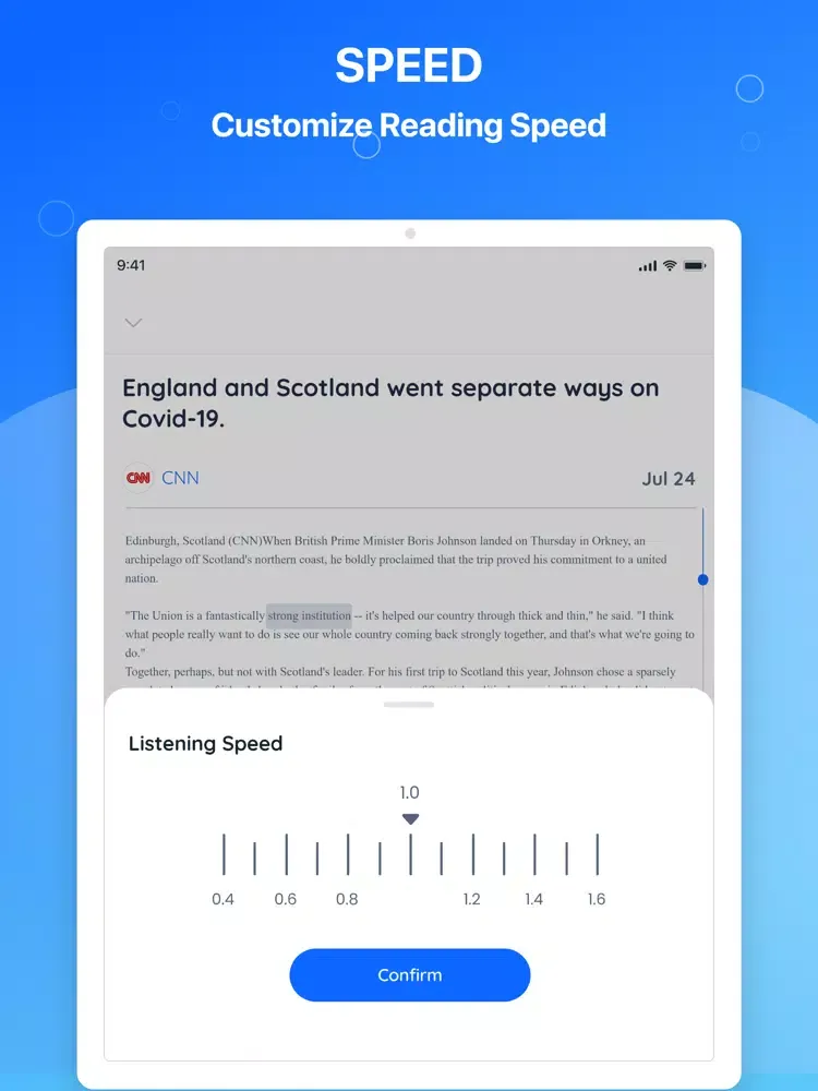Capturas de pantalla de Audio Text Reader News iPad 
