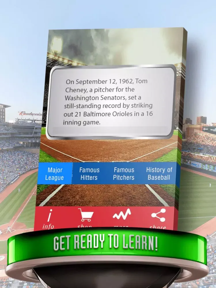 Capturas de tela do Baseball Facts Ultimate FREE - Pitcher, Batter, League and History Trivia iPad 