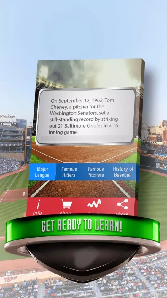 Capturas de tela do Baseball Facts Ultimate FREE - Pitcher, Batter, League and History Trivia