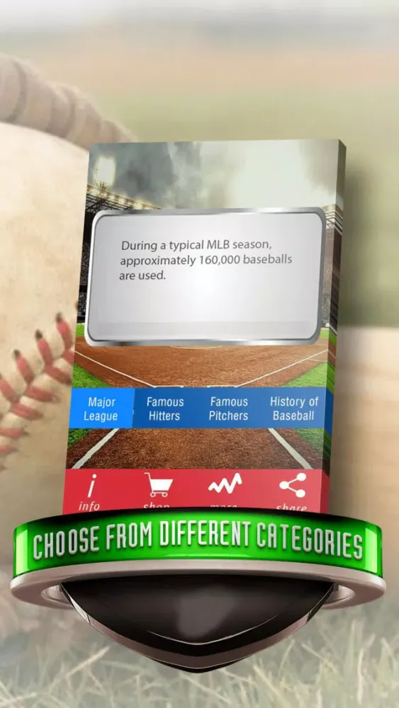 Capturas de tela do Baseball Facts Ultimate FREE - Pitcher, Batter, League and History Trivia