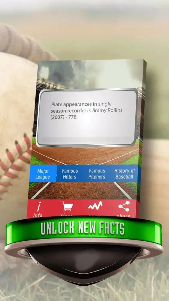 Capturas de tela do Baseball Facts Ultimate FREE - Pitcher, Batter, League and History Trivia