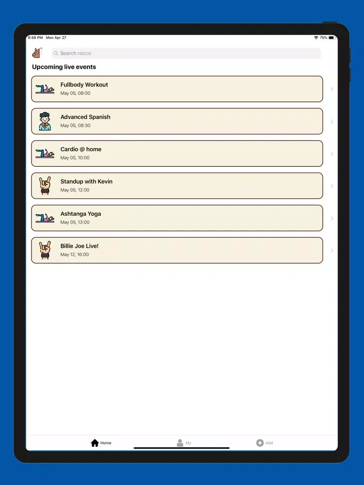 Capturas de pantalla de rocco app iPad 
