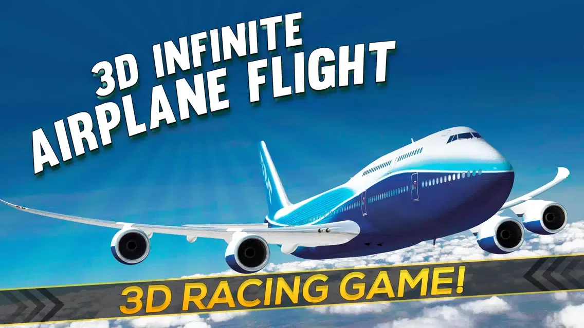 3D Infinite Airplane Flight - Free Plane Racing Simulation Game Ekran Görüntüleri