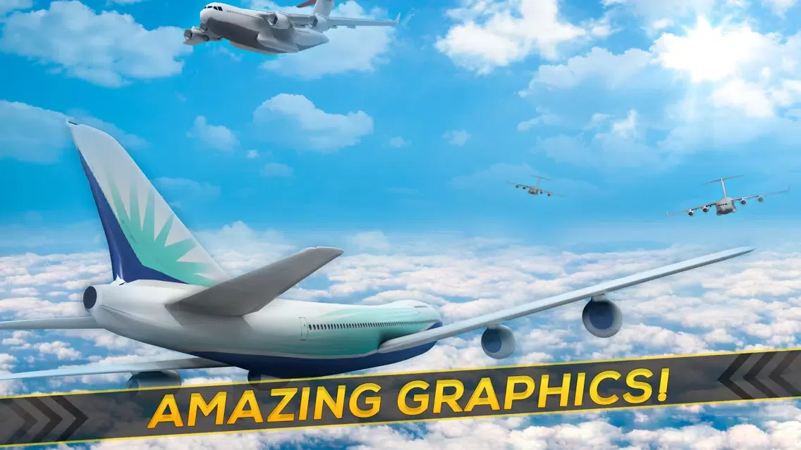 3D Infinite Airplane Flight - Free Plane Racing Simulation Game Ekran Görüntüleri