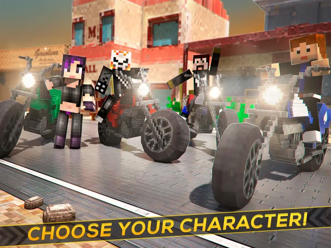 تصاویر Cube Motorcycle City Roads: Free Block Racing Games Edition iPad 