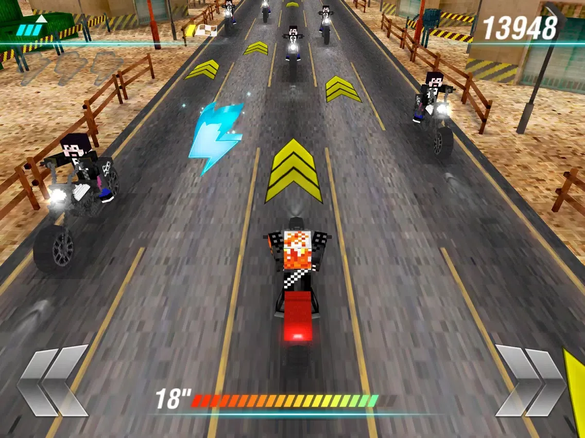 تصاویر Cube Motorcycle City Roads: Free Block Racing Games Edition iPad 