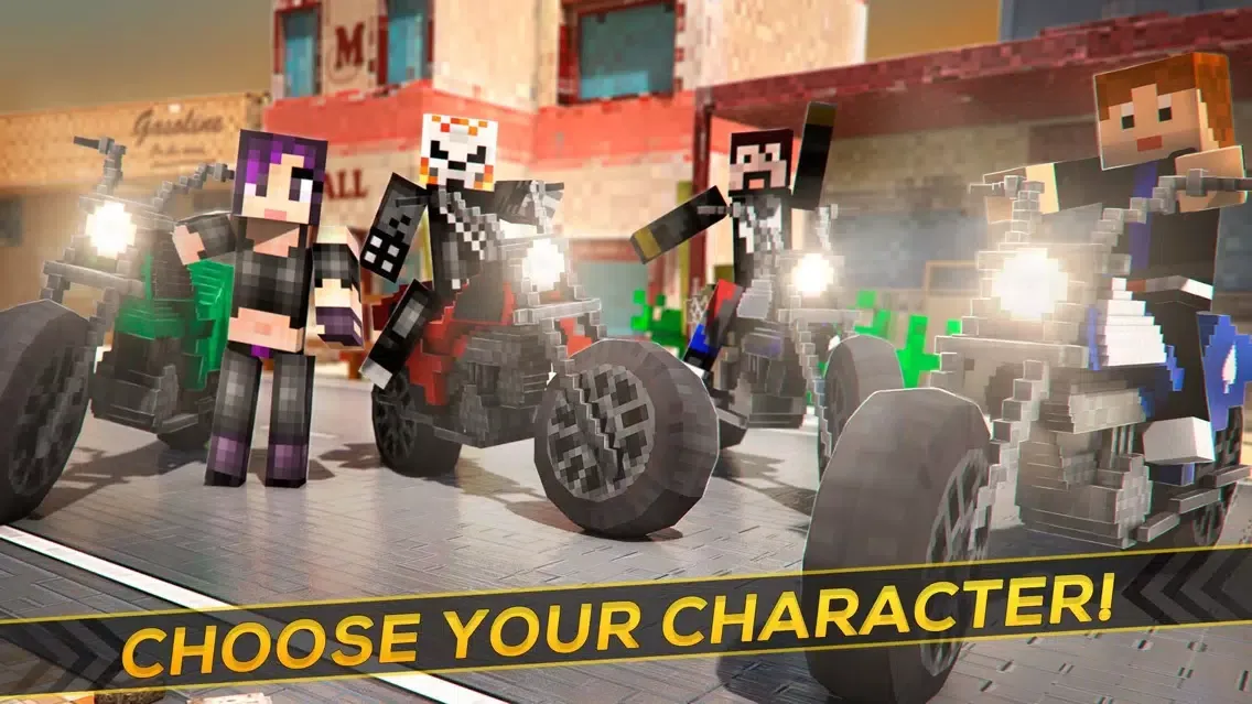 تصاویر Cube Motorcycle City Roads: Free Block Racing Games Edition