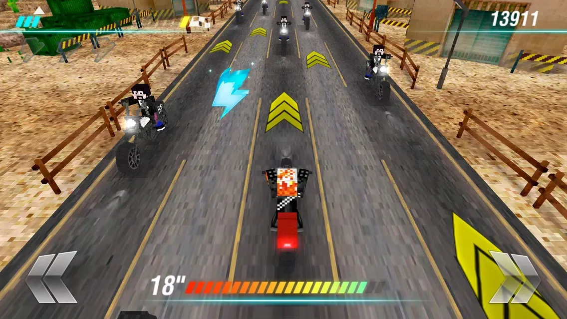 تصاویر Cube Motorcycle City Roads: Free Block Racing Games Edition