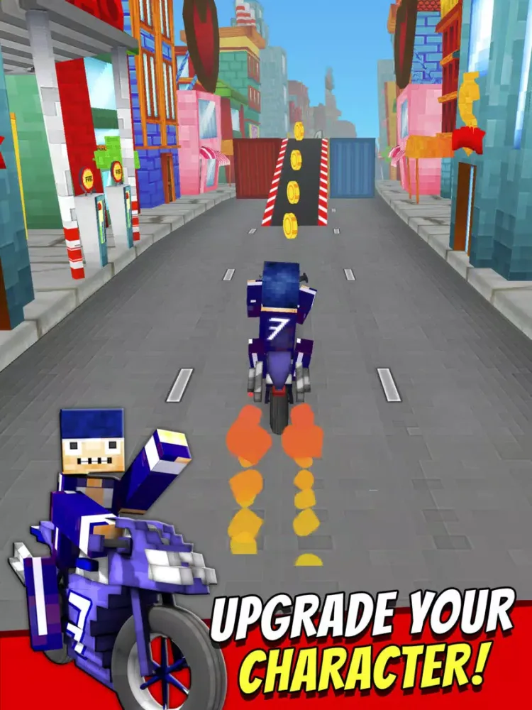 Super Bike Runner - Free 3D Blocky Motorcycle Racing Games iPad  Screenshots