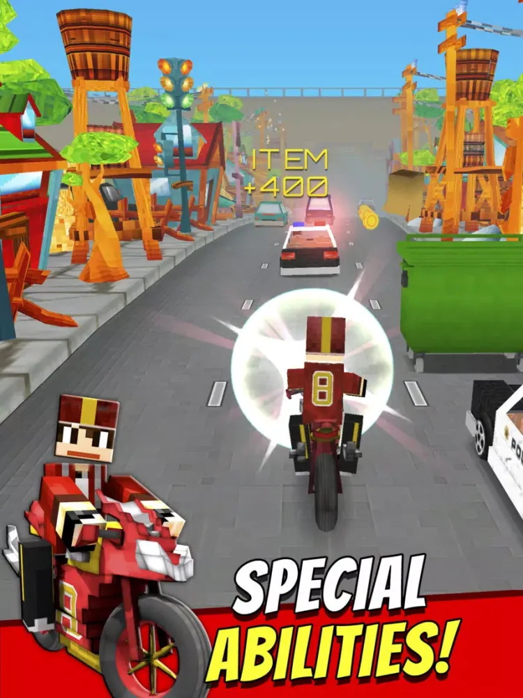 Super Bike Runner - Free 3D Blocky Motorcycle Racing Games iPad  Screenshots