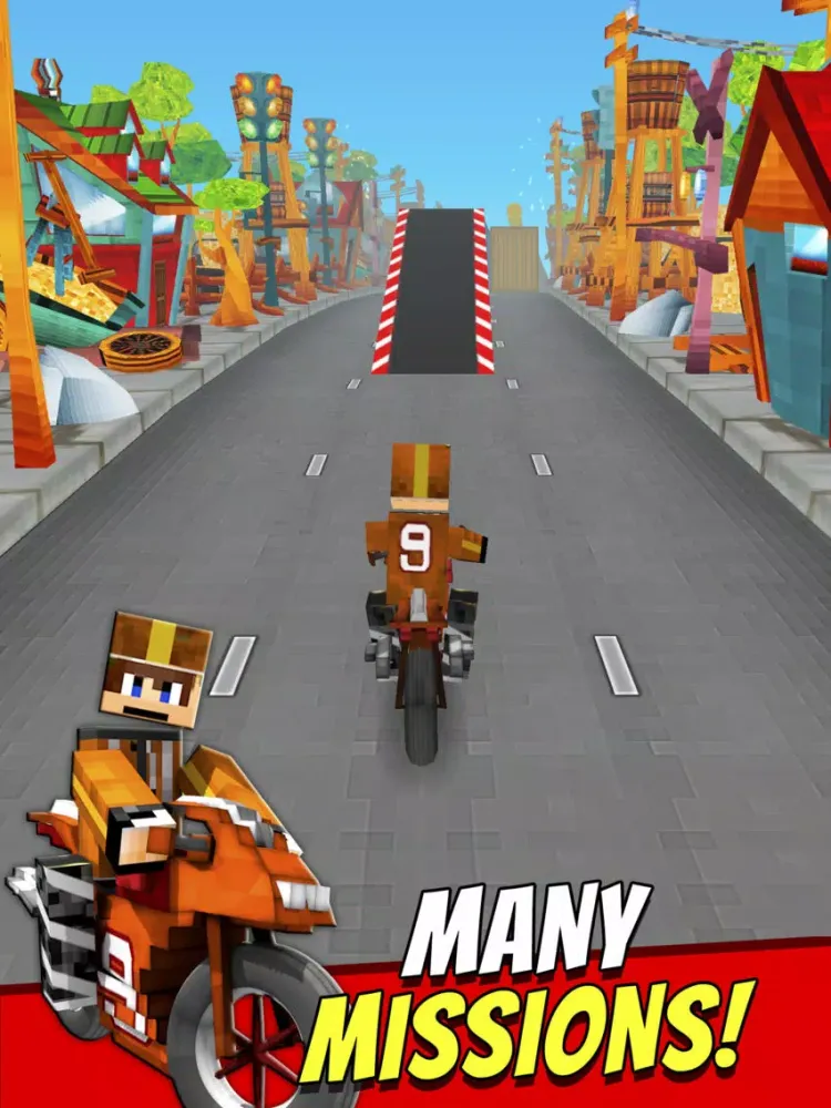 Super Bike Runner - Free 3D Blocky Motorcycle Racing Games iPad  Screenshots