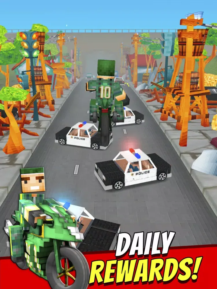 Super Bike Runner - Free 3D Blocky Motorcycle Racing Games iPad  Screenshots