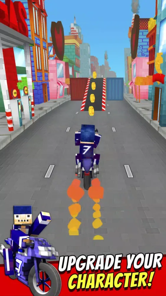 Super Bike Runner - Free 3D Blocky Motorcycle Racing Games Screenshots