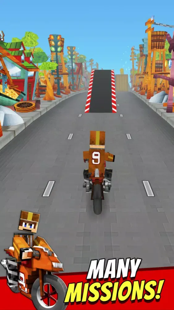 Super Bike Runner - Free 3D Blocky Motorcycle Racing Games Screenshots
