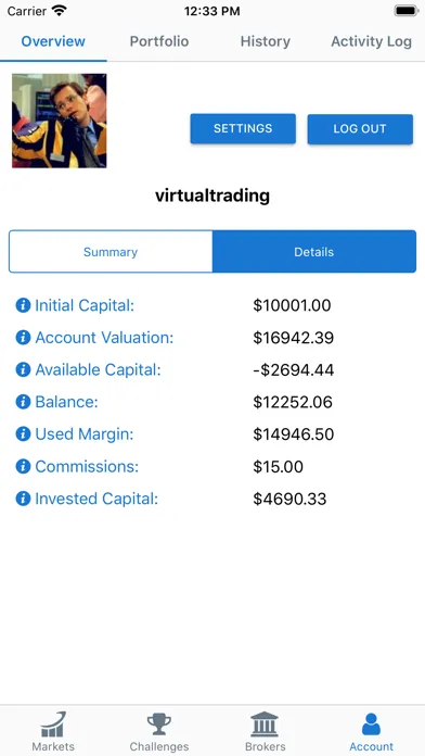 Tangkapan skrin Virtual Trading Simulator