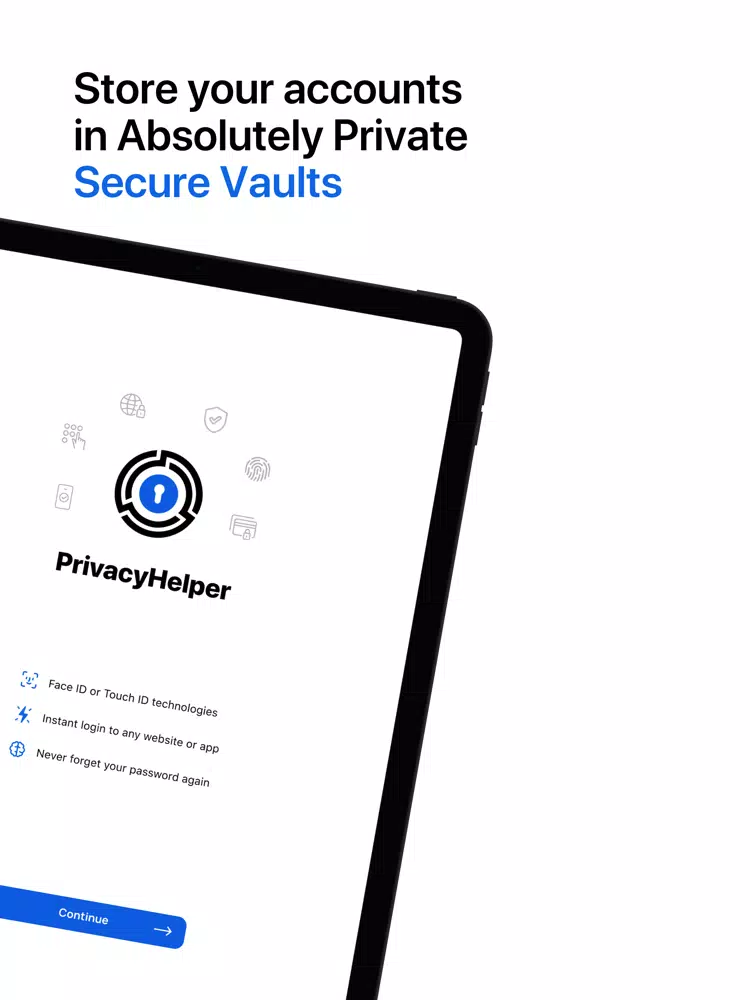 Capturas de tela do PrivacyHelper: Password Keeper iPad 
