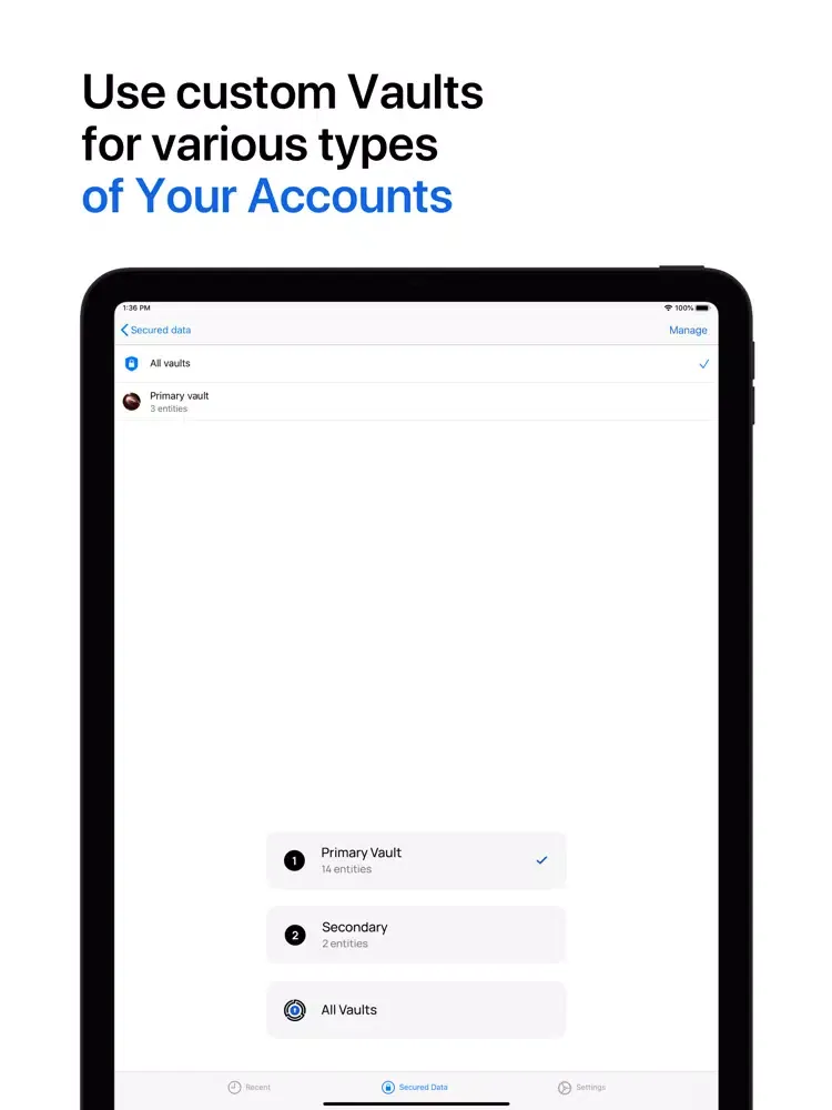 PrivacyHelper: Password Keeper iPad 应用截图