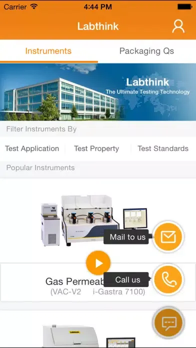 Capturas de tela do Labthink-UltTesting Technology