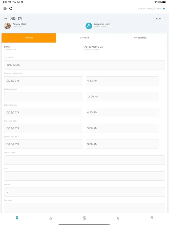 LABWORKS Collection App iPad  স্ক্রিনশট