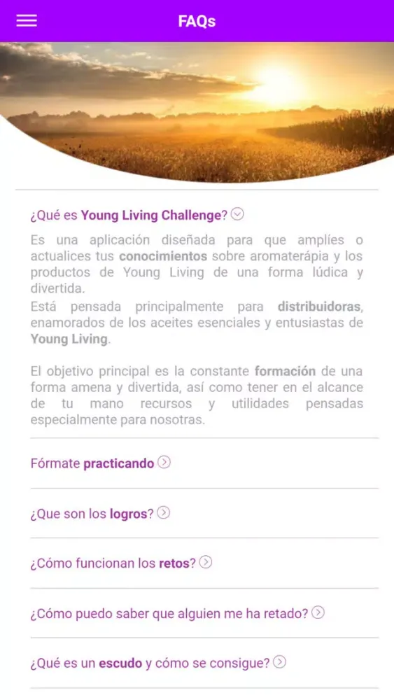 Captures d'écran de Young Living Challenge