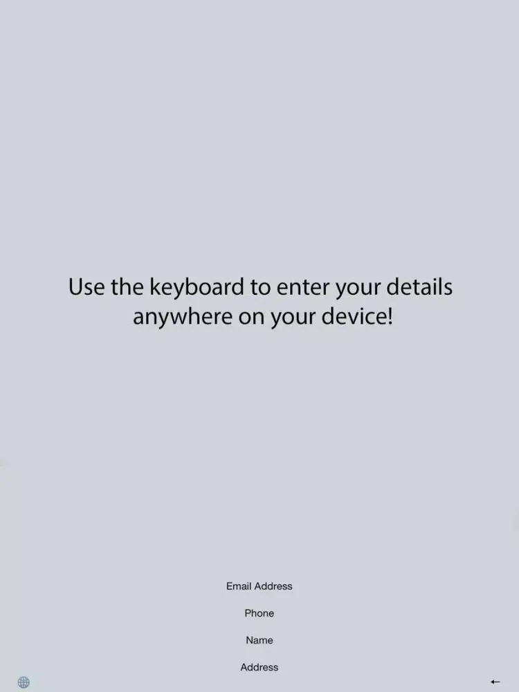 Capturas de pantalla de myInfo - Simple keyboard to enter your details! iPad 