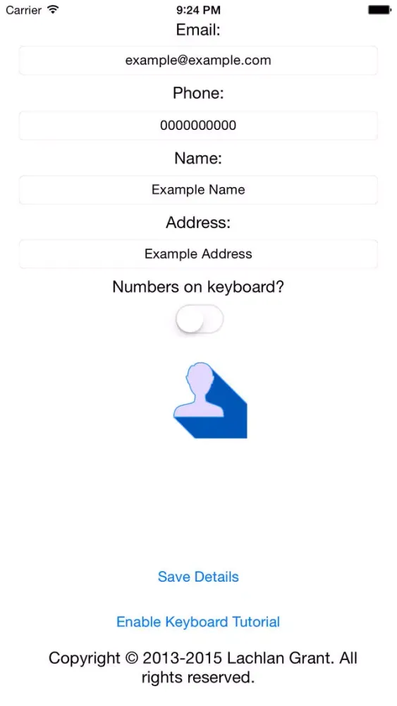 Capturas de pantalla de myInfo - Simple keyboard to enter your details!