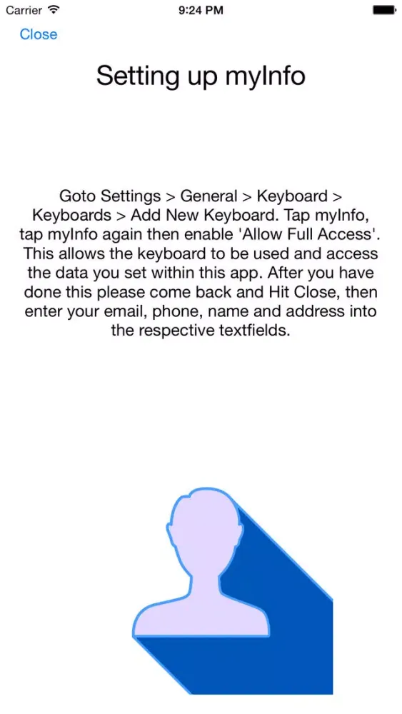 Capturas de pantalla de myInfo - Simple keyboard to enter your details!