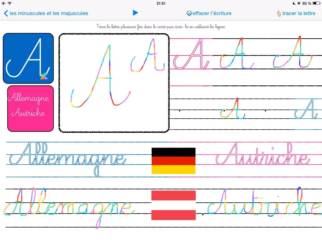 Capturas de pantalla de Ecriture moderne cursive à l'école : GS, CP, CE1 - minuscules et majuscules iPad 