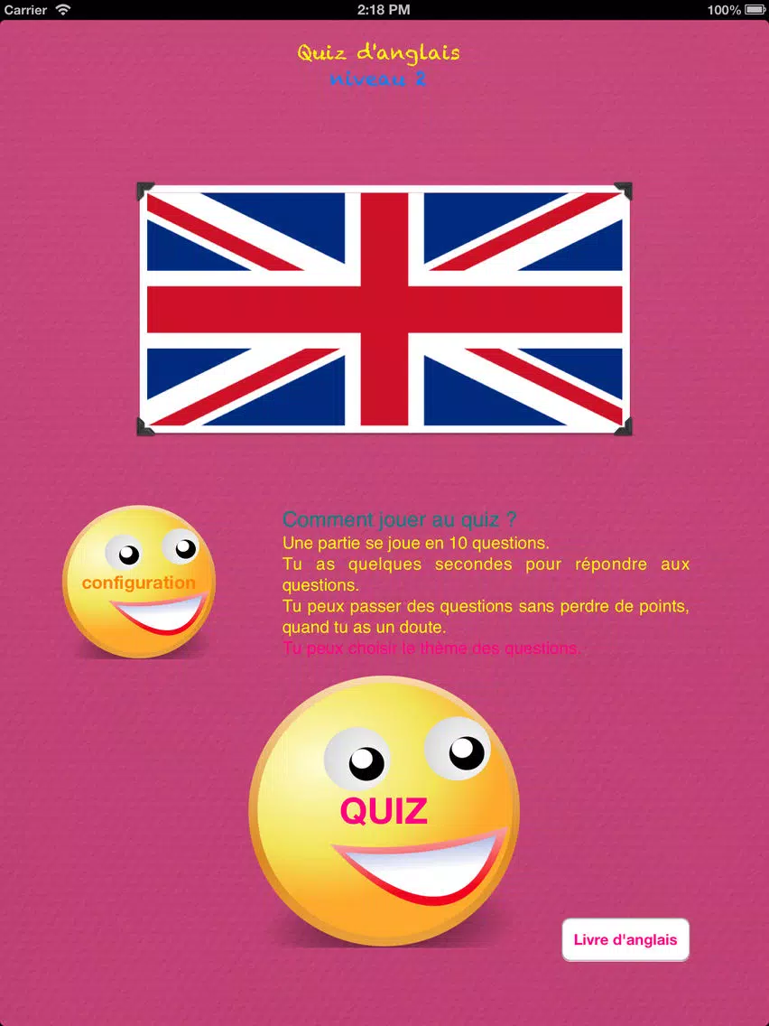 Quiz d'anglais niveau 2 - débutants iPad  Ekran Görüntüleri