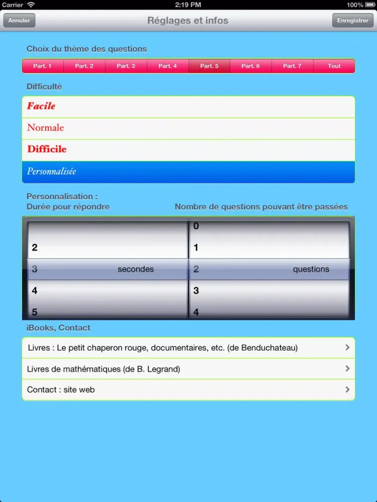 Quiz d'anglais niveau 2 - débutants iPad  스크린샷